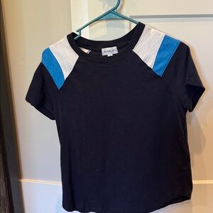 NWOT Evereve Navy Tee with Blue and White Accents